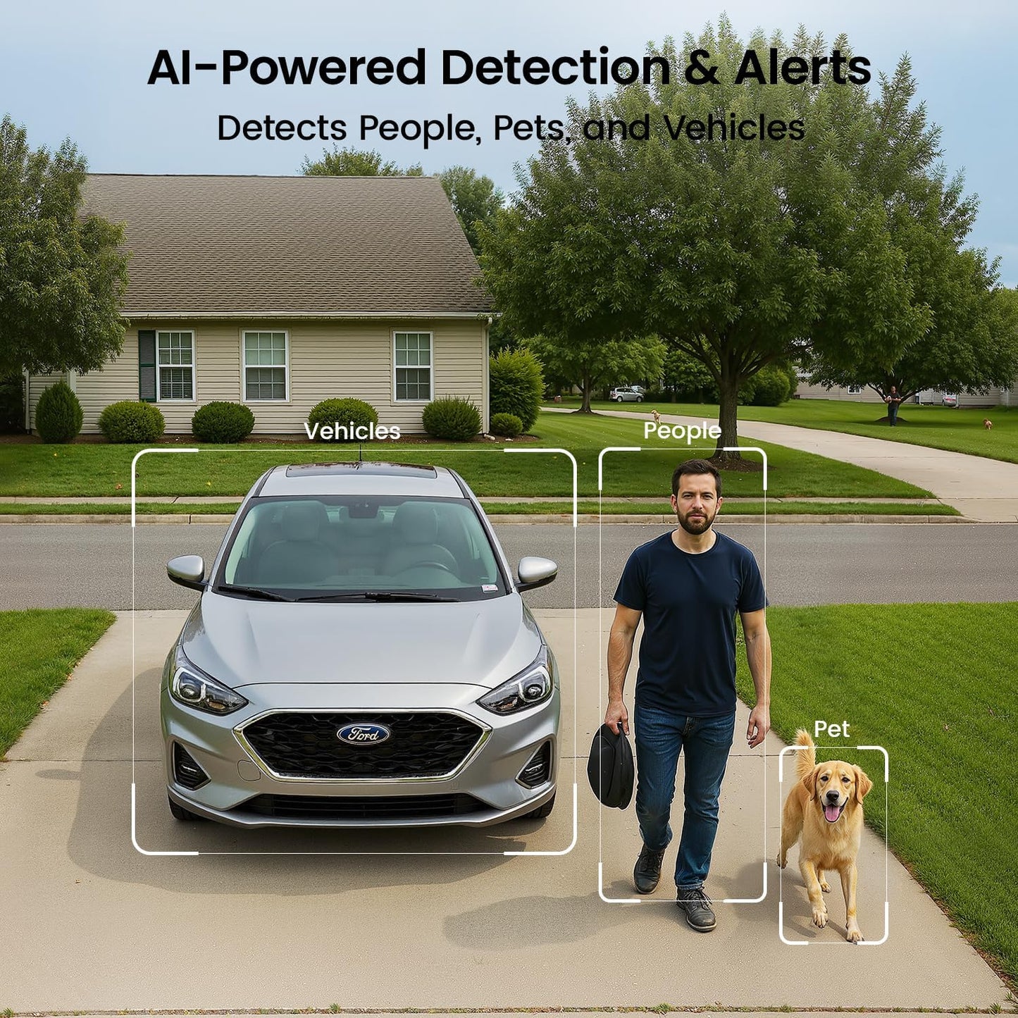 aosu SolarCam P1 Max System Add-on Cam, 4K Security Camera Wireless Outdoor, Dual Solar Power, No Monthly Fees, Supports HomeCortex AI & Standalone Use