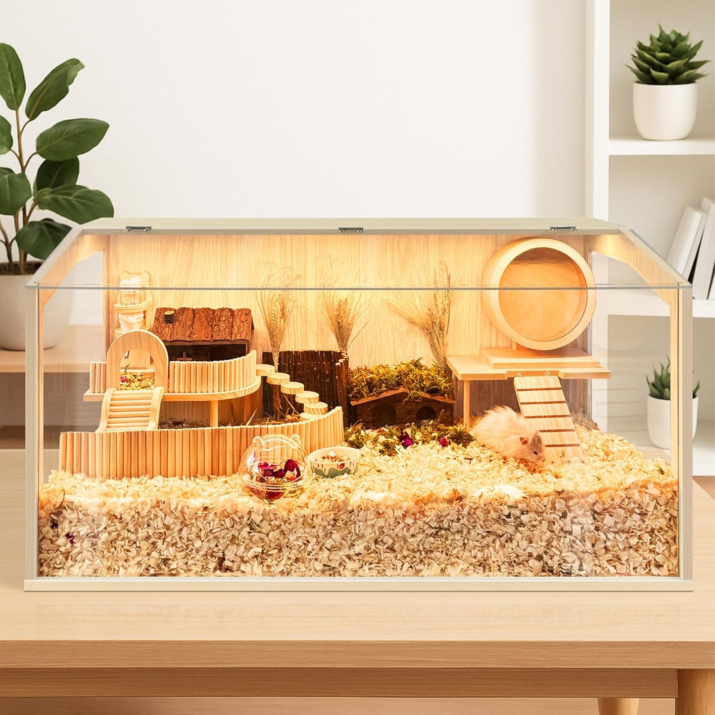 Prolee Hamster Cage Chewproof, Large Hamster Cages and Habitats 32 Inch Guinea Pig Cages Openable Top with Acrylic Sheets Solid Built, 32"