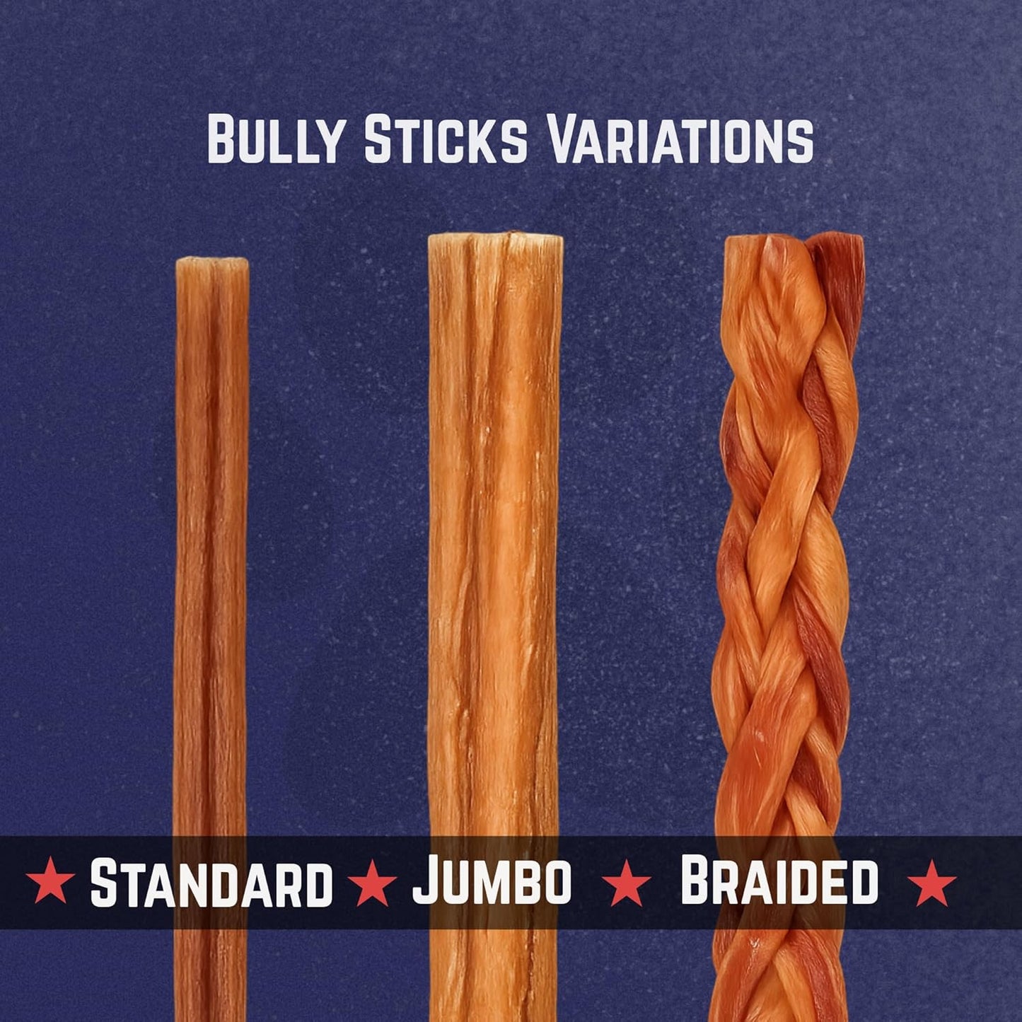 Devil Dog Pet Co. Bully Sticks – 12 Inch, 5 Pack, Standard Sized Dog Chews, 100% Natural, Single Ingredient, Free-Range Grass-Fed Beef – Long Lasting, Rawhide-Free Treats for Dogs