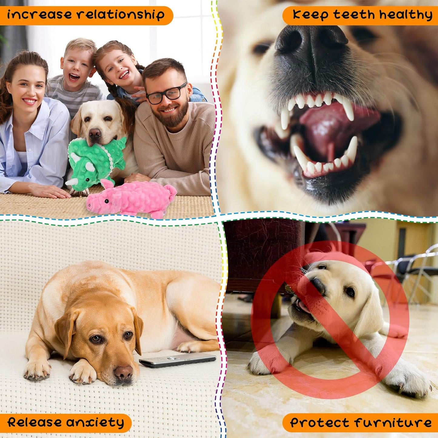 Outus 20 Pcs No Stuffing Dog Squeaky Toys Bulk for Aggressive Chewers, Crinkle Teething Chew Plush Toys for Small Medium Large Pet Gift, 20 Styles(Vivid Style)