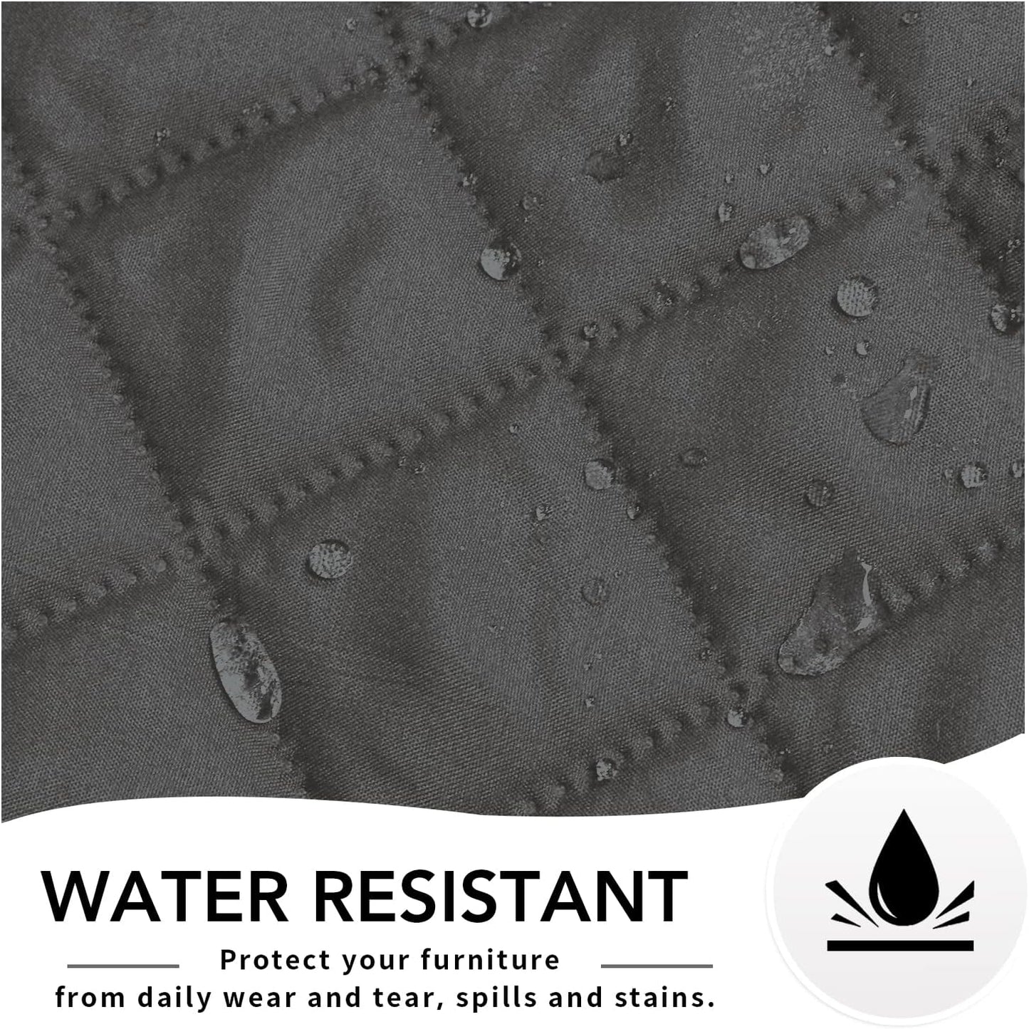 Easy-Going Reversible Chaise Lounge Couch Cover Water Resistant Sofa Cover Sectional L Shaped Sofa Slipcover with Adjustable Straps Furniture Protector for Dogs (115X34 in, Dark Gray/Dark Gray)