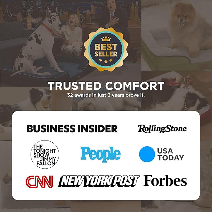 Bedsure Orthopedic Dog Beds for Extra Small Dogs- Washable Dog Cat Bed Waterproof, Comfort Pet Couch Sofa with Washable Removable Cover, Pets Bed with Nonskid Bottom, Grey, 20"