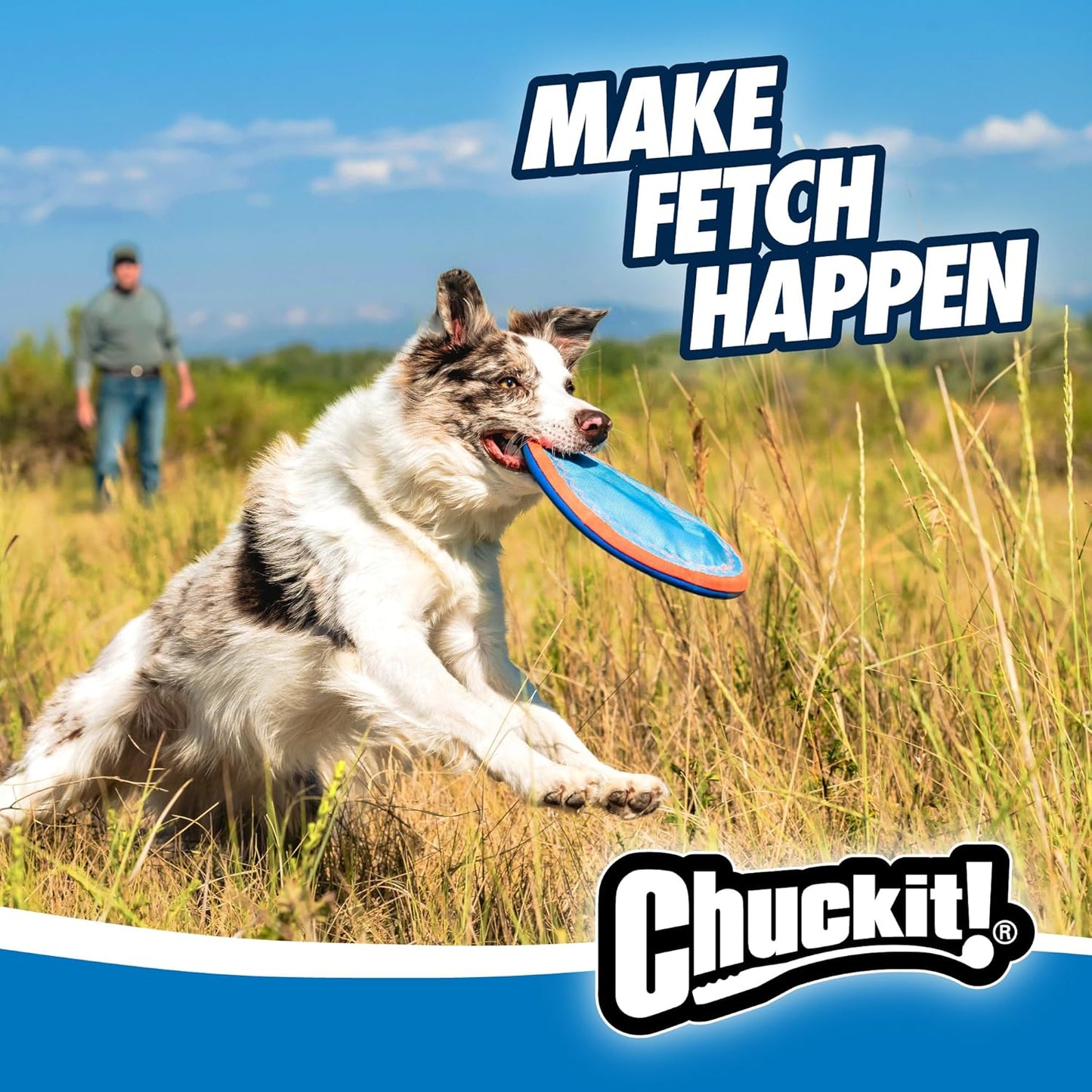 Chuckit! Paraflight Flying Disc Dog Toy - Water Floating Flyer - Durable Nylon Construction with Soft Rubber Edges - for Medium and Large Dogs - Size Large - 9.75" L x 9.75" W - Pack of 4