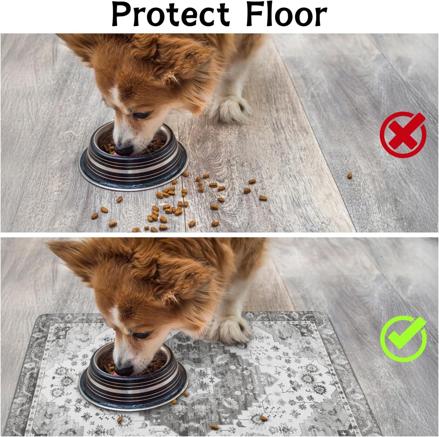 Pet Food Mats for Floor, Absorbent Dog Mat for Food and Water Dispenser Mat, Dog Food Mat Quick Dry Cat Food Mat Pet Supplies