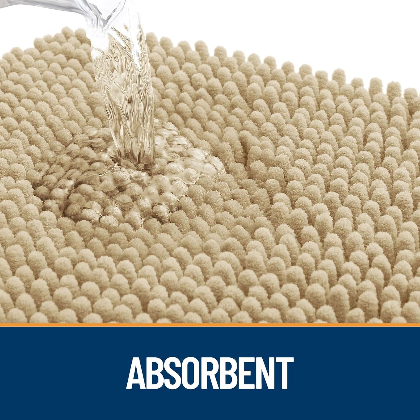 OLANLY Dog Door Mat for Muddy Paws 50x30, Absorbs Moisture and Dirt, Absorbent Non-Slip Washable Doormat, Quick Dry Chenille Mud Mat for Dogs, Entry Indoor Entryway Carpet for Inside Floor, Beige