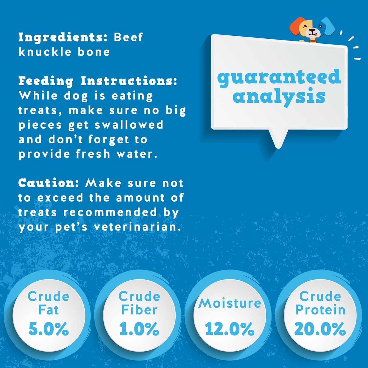 Jack & Pup Beef Knuckle Bones for Dogs, Natural Dog Knuckle Bones for Large Dogs – Savory Smoked Beef Flavor - 4 Pack