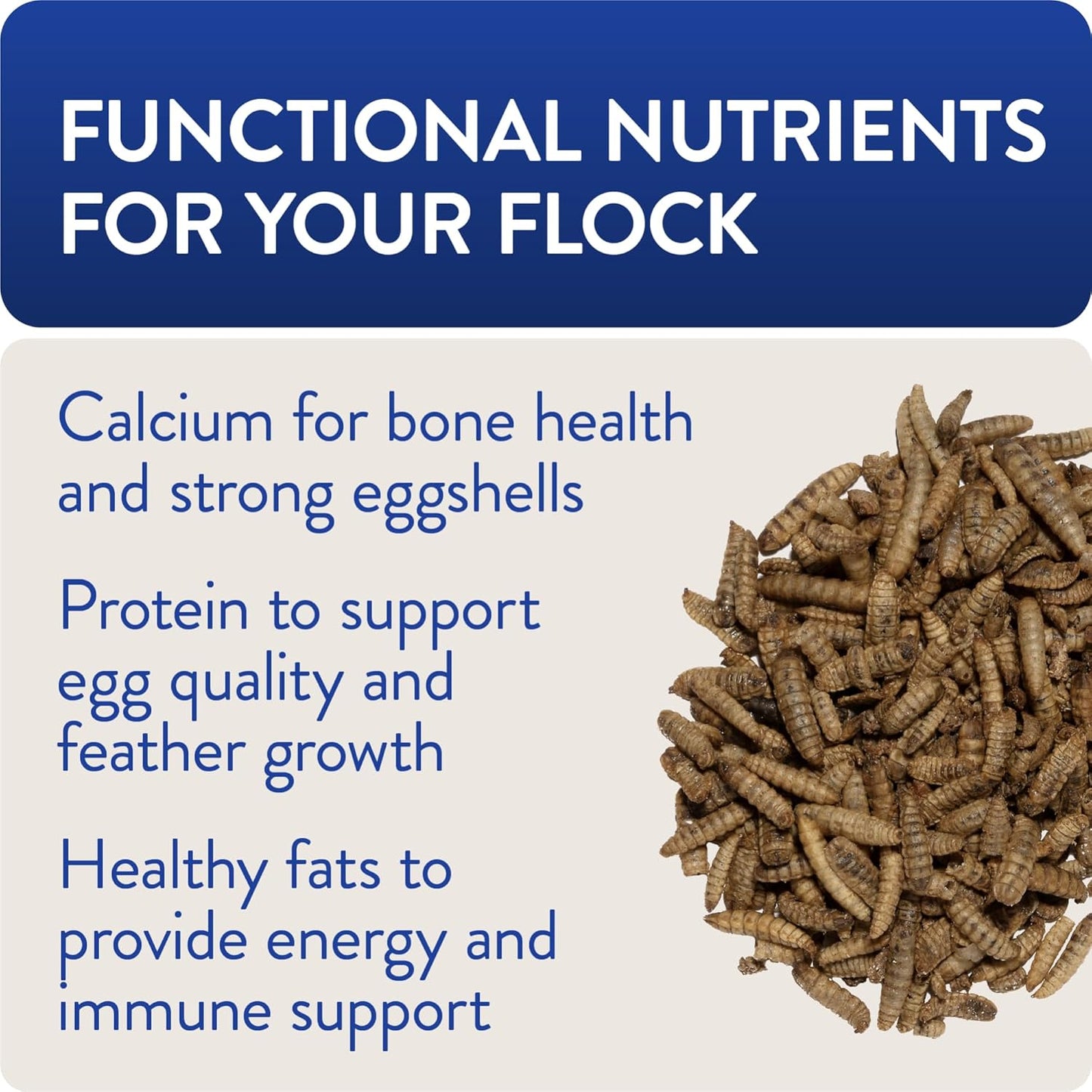 Freedom Fly, All American Dried Black Soldier Fly Larvae Poultry Treats, 5 lb