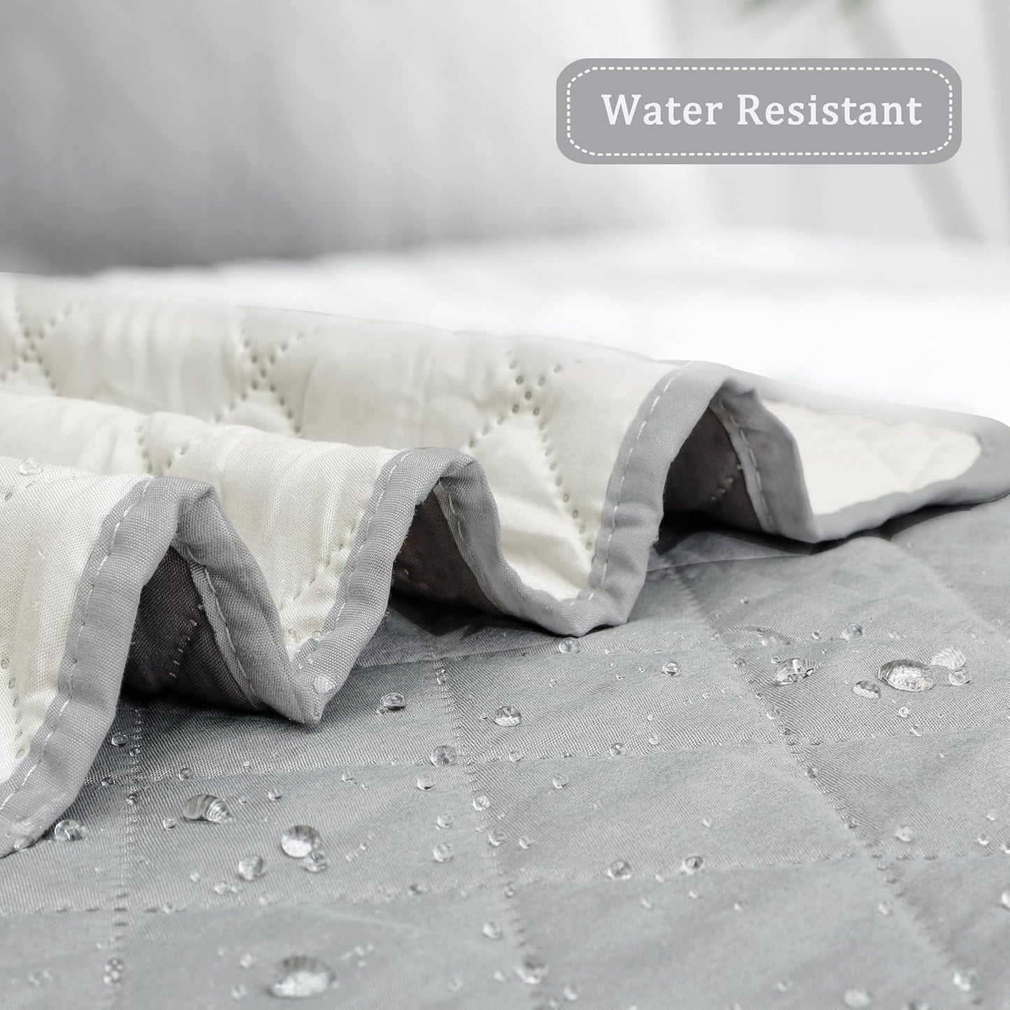 Easy-Going Reversible Chair Cover Washable Sofa Cover for Dogs Water Resistant Couch Slipcover Furniture Protector Cover with Adjustable Straps for Pets (Chair 30 in, Light Gray/Ivory)