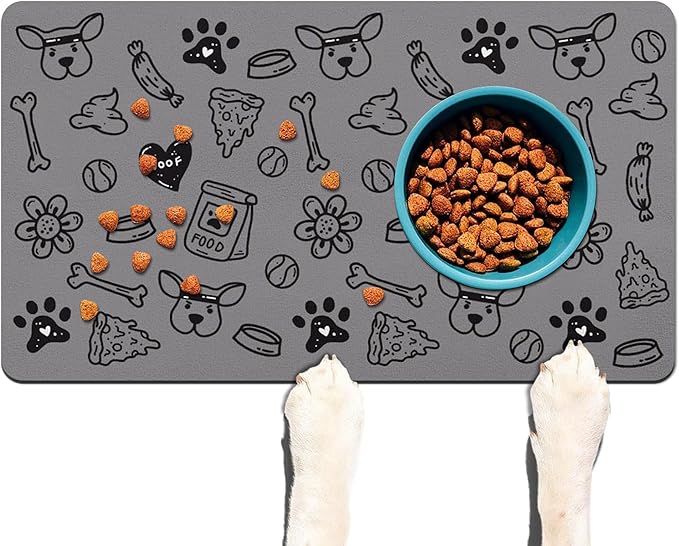 Pet Feeding Mat for Floors Waterproof Dog Mat for Food and Water Absorbent Quick Dry Non Slip mat for Cat Bowls