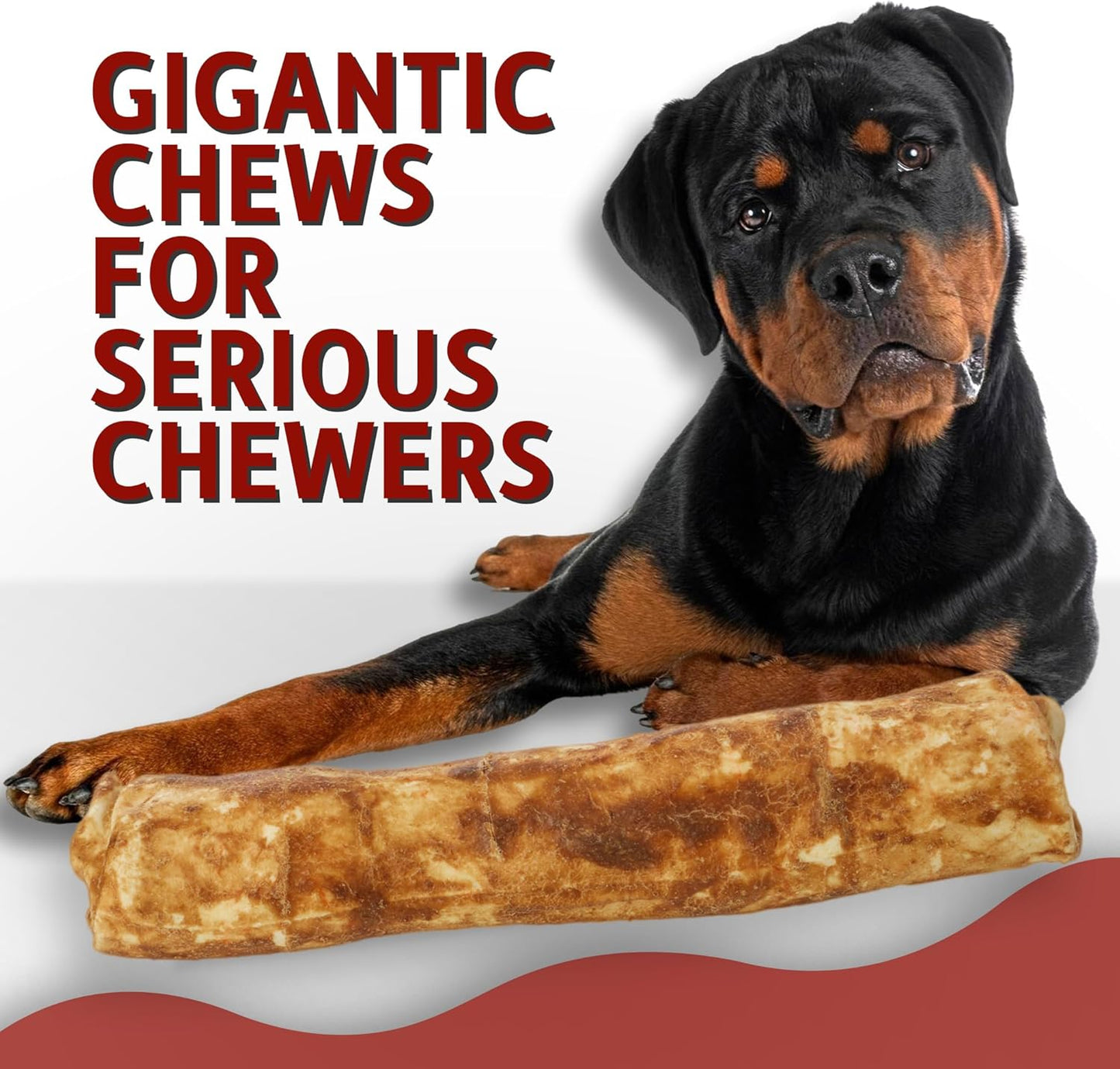 Canine Chews 10-11" Chicken-Coated MEGA Retriever Rolls (10 Pack) Natural Rawhide for Big Dogs - Long-Lasting Dog Chew Treats for Aggressive Chewers - Odor-Free - Extra-Large