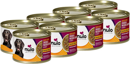 Nulo Ancient Grains Savory Stew with Whole Ingredients Puppy & Dog Food, Chicken and Mackerel in Broth, 6.0 Ounce, 8 Cans