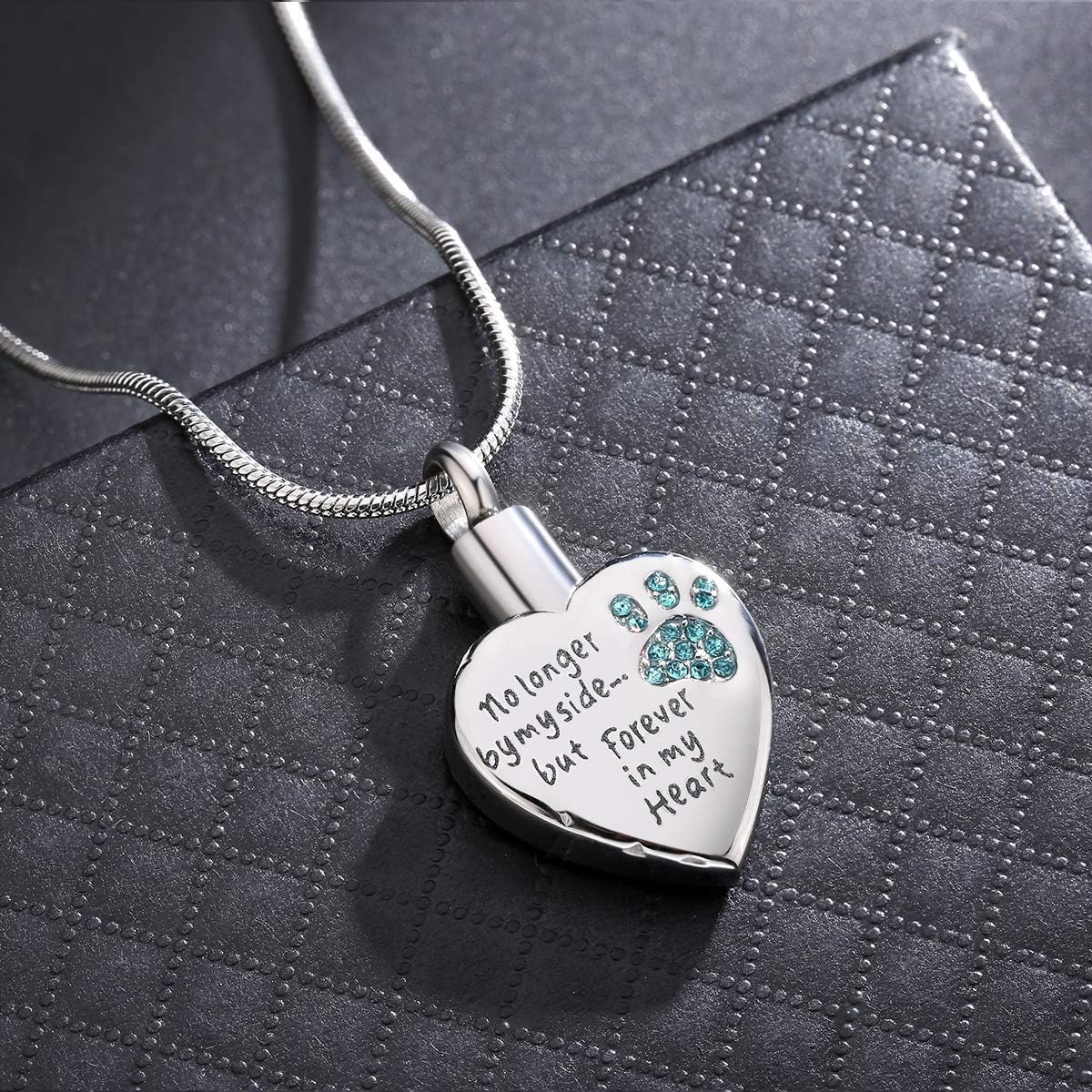 Cremation Jewelry for Ashes for Dog Cat Waterproof Pet Memorial Urn Pendant Necklace for Ashes