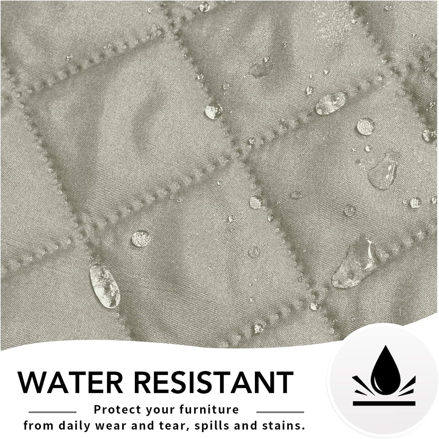 Easy-Going Reversible Chaise Lounge Couch Cover Water Resistant Sofa Cover Sectional L Shaped Sofa Slipcover with Adjustable Straps Furniture Protector for Dogs (115X34 in, Beige/Beige)