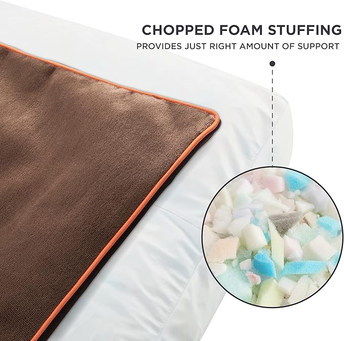 Bedsure Washable Dog Beds Large Sized Dog - 3 Inch Thicken Up to 80lbs Pet Mat Pillows with Removable Washable Cover, Brown