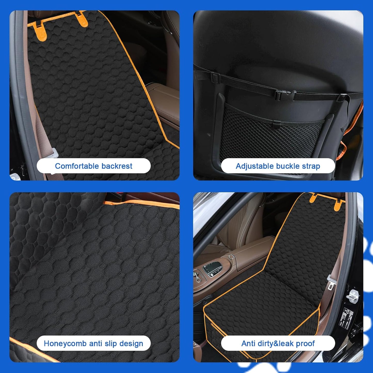 Dog Front Seat Cover for Car,Pet Front Car Seat Cover,Scratch-Proof Pet Seat Cover for Car,Trucks,SUV,Front Seat Dog Cover（Black，45"X 21"，1pack）