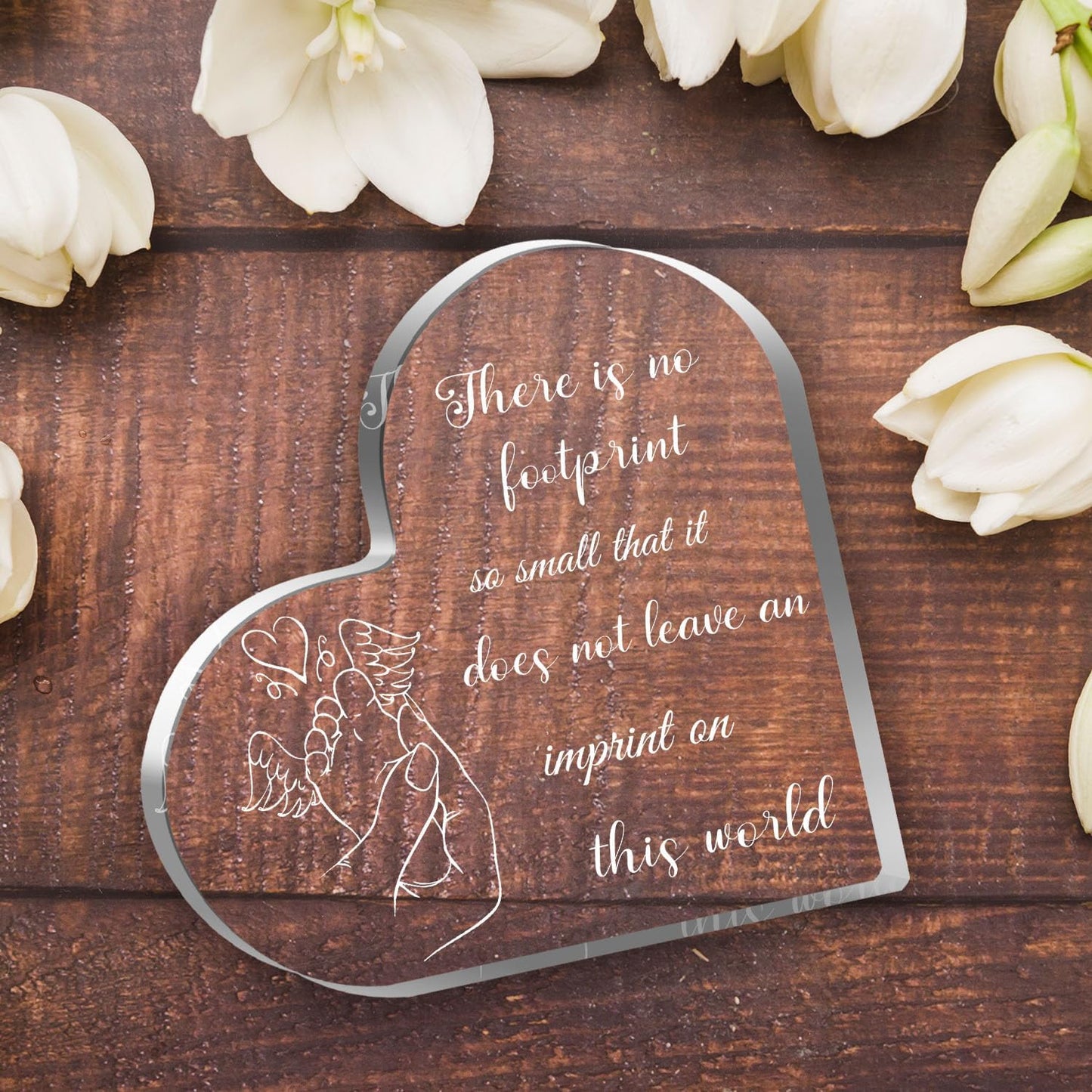 Miscarriage Gifts for Mothers, Remembrance Gift, Sympathy Gifts, Infant Loss Sympathy Gift, Funeral in Memory of Loss of Baby, Baby Footprint Memorial Heart Acrylic Sign, Remember Me Grieving Present