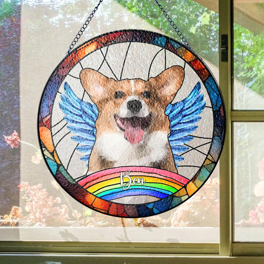 Lovely POD Custom Fur Memorial Suncatcher, Personalized Dog Breeds Suncatcher, Ornament Loss of Pet, Sympathy Gift for Loss of Pet Window Hangings, Dog Lovers Memorial Gift, Home Decor