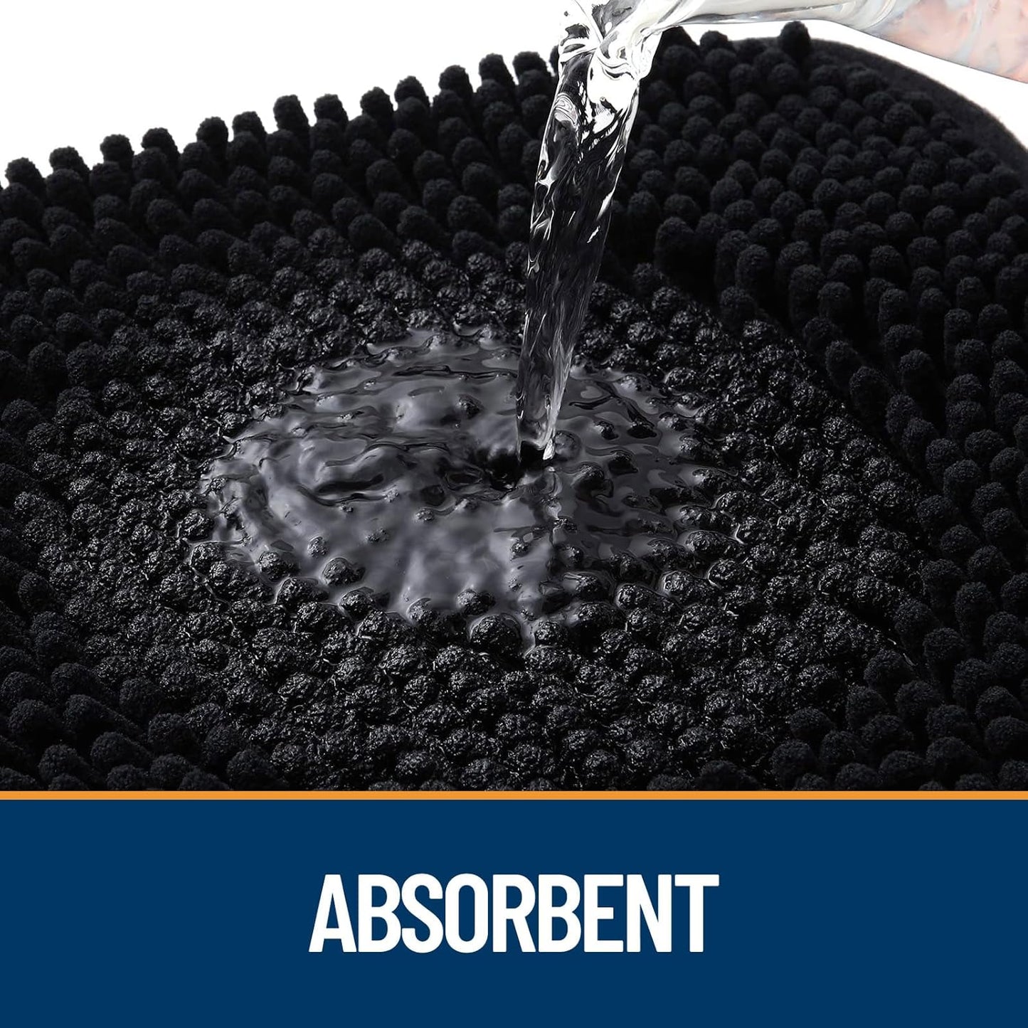 OLANLY Dog Door Mat for Muddy Paws 44x32, Absorbs Moisture and Dirt, Absorbent Non-Slip Washable Doormat, Quick Dry Chenille Mud Mat for Dogs, Entry Indoor Entryway Carpet for Inside Floor, Black