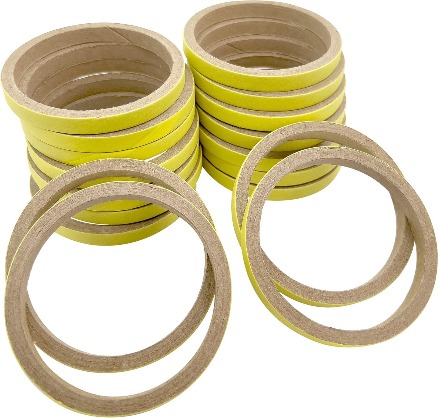 8005 by M&M Pk18 3.5 Inch Skinny Yellow Bird Donut - Pet Safe Compressed Cardboard Rings, Brightly Colored Outside Paper Layer, Great Fun for Pets to Shred with Beaks and feet