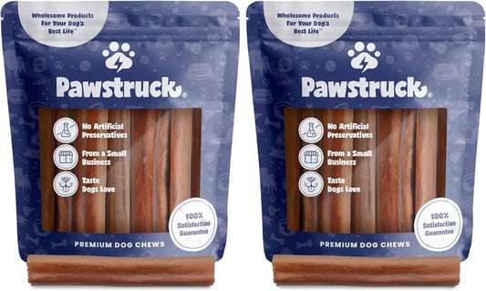 Pawstruck All Natural 5-6" Roasted Collagen Sticks for Dogs - Low Odor & Long Lasting Alternative to Bully Sticks and Rawhide Chews - Single Ingredient & Vet Approved - 20 Pack - Packaging May Vary