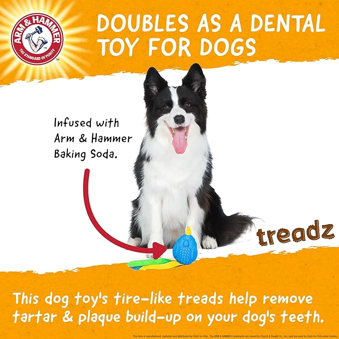 Arm & Hammer for Pets Super Treadz Large Rooster Dental Chew Toy for Dogs Dog Dental Toys Help Reduce Plaque & Tartar Buildup Without Brushing Safe for Dogs up to 35 Lbs