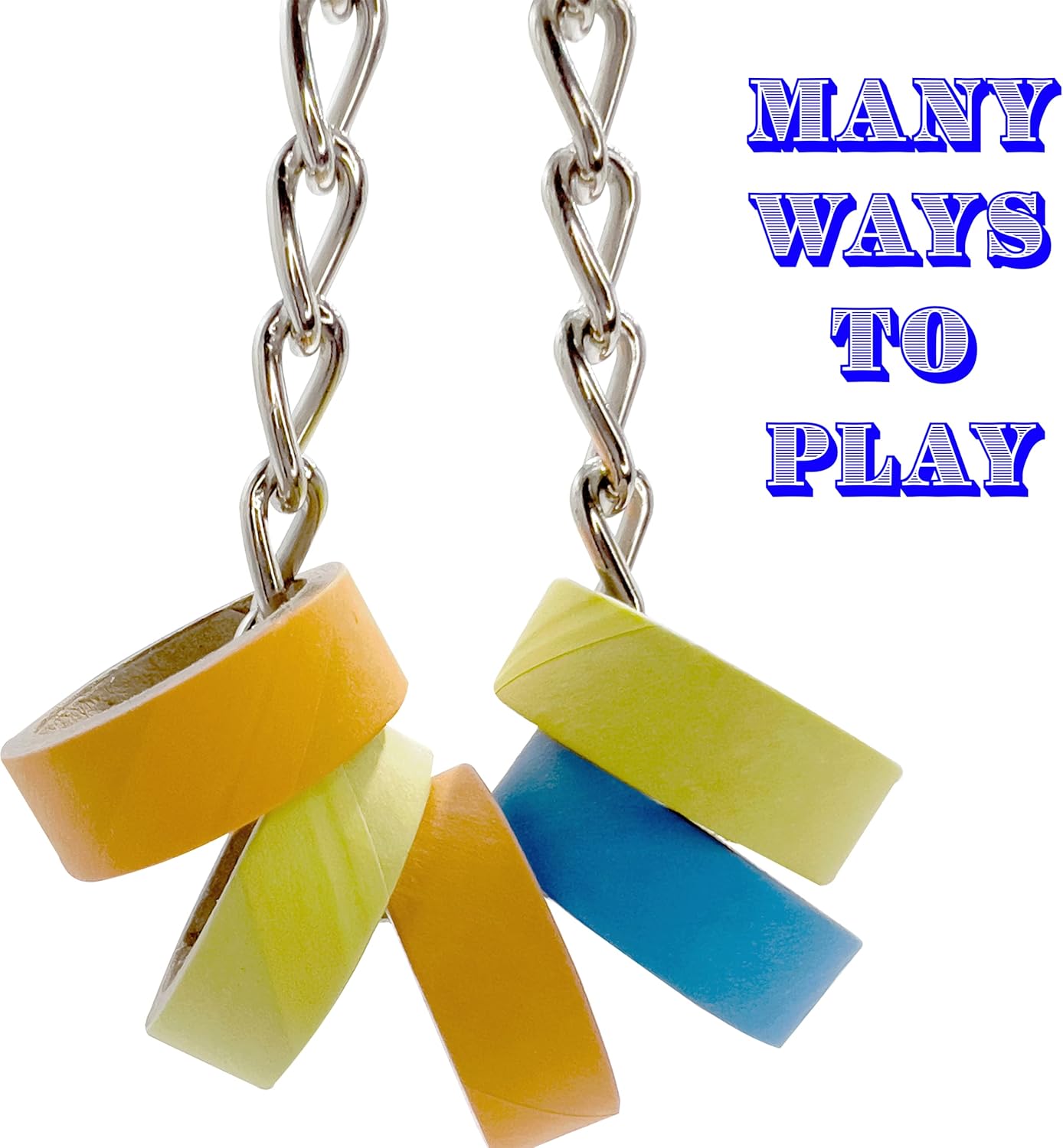 by M&M 8008 Pk25 1 Inch Ring Donut - Colorful Shreddable Chewable Compressed Cardboard Foot Toys, Small Easy to Manipulate Mini Rings, Safe for All Types of Pets to Shred