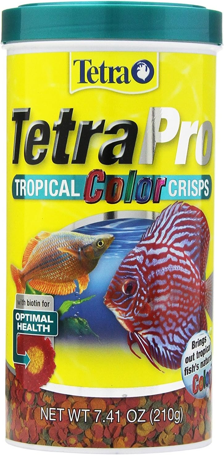 TetraPro Tropical Color Crisps, Fish Food With Natural Color Enhancers, Tropical Fish Food, 7.41 Ounces