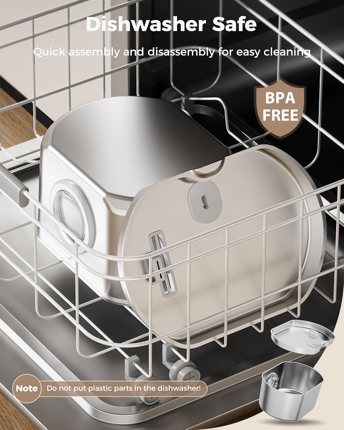 Cat Water Fountain Stainless Steel: 74oz/2.2L Cat Fountain for Drinking- Pet Water Fountain Inside - Automatic Dog Watering Dispenser Bowl - Pet Feeding & Watering Supplies - Water Level Window