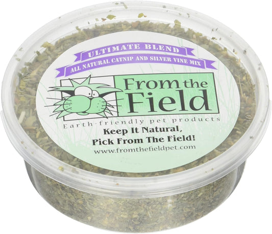 from The Field | Ultimate Blend Catnip & Silver Vine | Premium USA-Grown Catnip for Toys & Playtime | Fresh, Potent, Non-Toxic, Eco-Friendly | Safe for Kittens & Cats | Resealable 1 Oz Tub