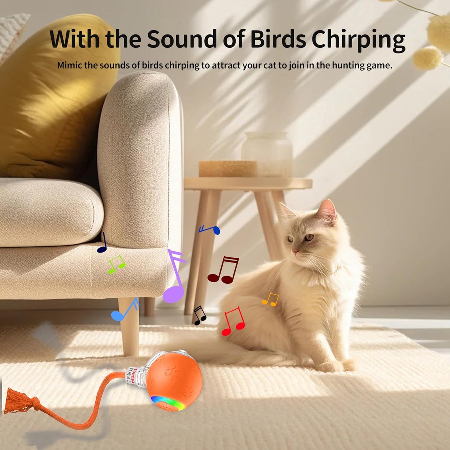 Interactive Cat Toys for Indoor Cats-Fast Rolling on Carpet,Automatic Cat/Kitten Toys for Bored Indoor Cats,Motion Activated