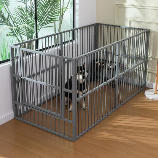 Dog Playpen - 32" Height Dog Pen, Heavy Duty Puppy Pen with Door, Safe & Sturdy, Easy Assemble for Indoor/Outdoor Pet Playpen