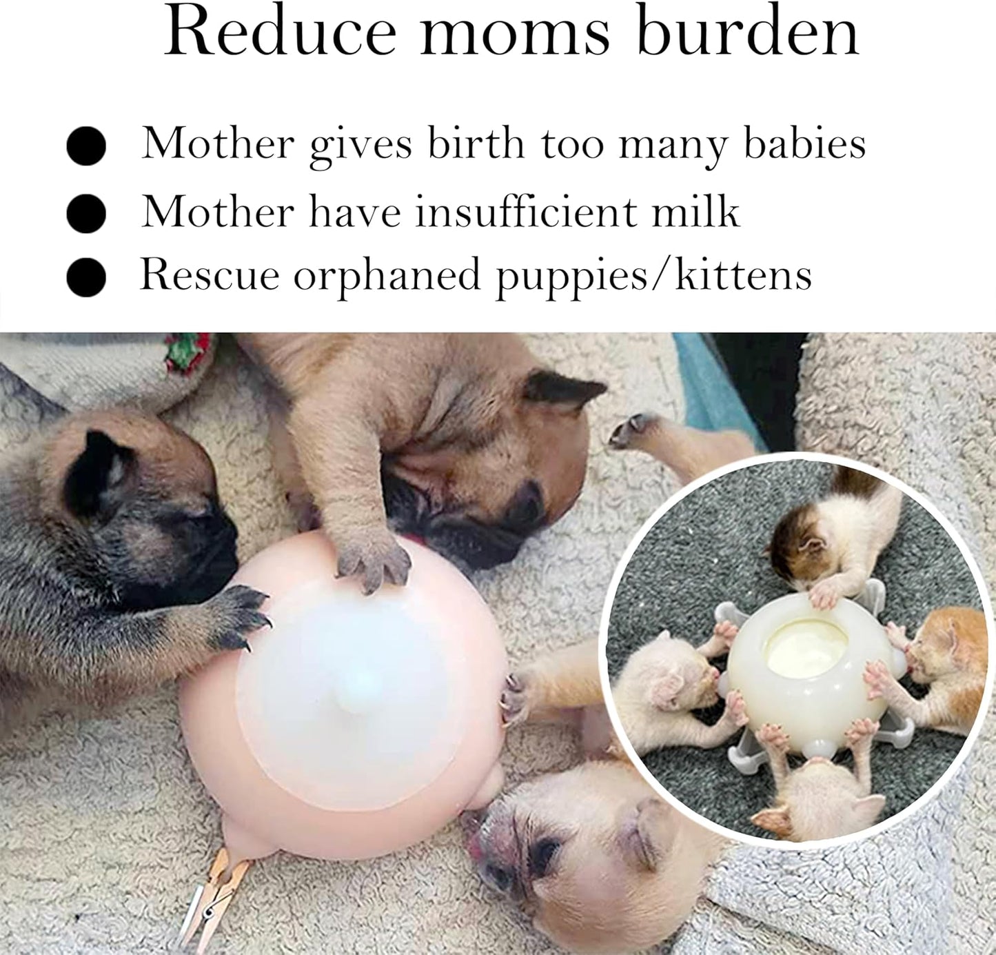 Doggiema Puppy Feeder Puppy Milk Feeder Puppy Nursing Station Puppy feeders for Multiple Puppies Puppy Milk replacer Dongdong pet S Size 150ml (Kitten/Mini Puppy)