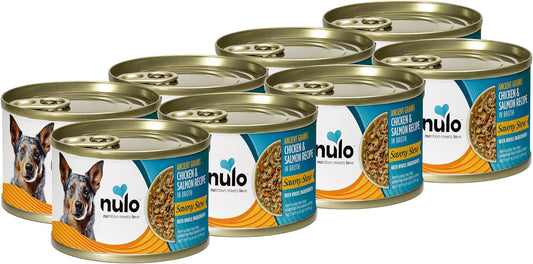 Nulo Ancient Grains Savory Stew with Whole Ingredients Puppy & Dog Food, Chicken and Salmon in Broth, 6.0 Ounce, 8 Cans