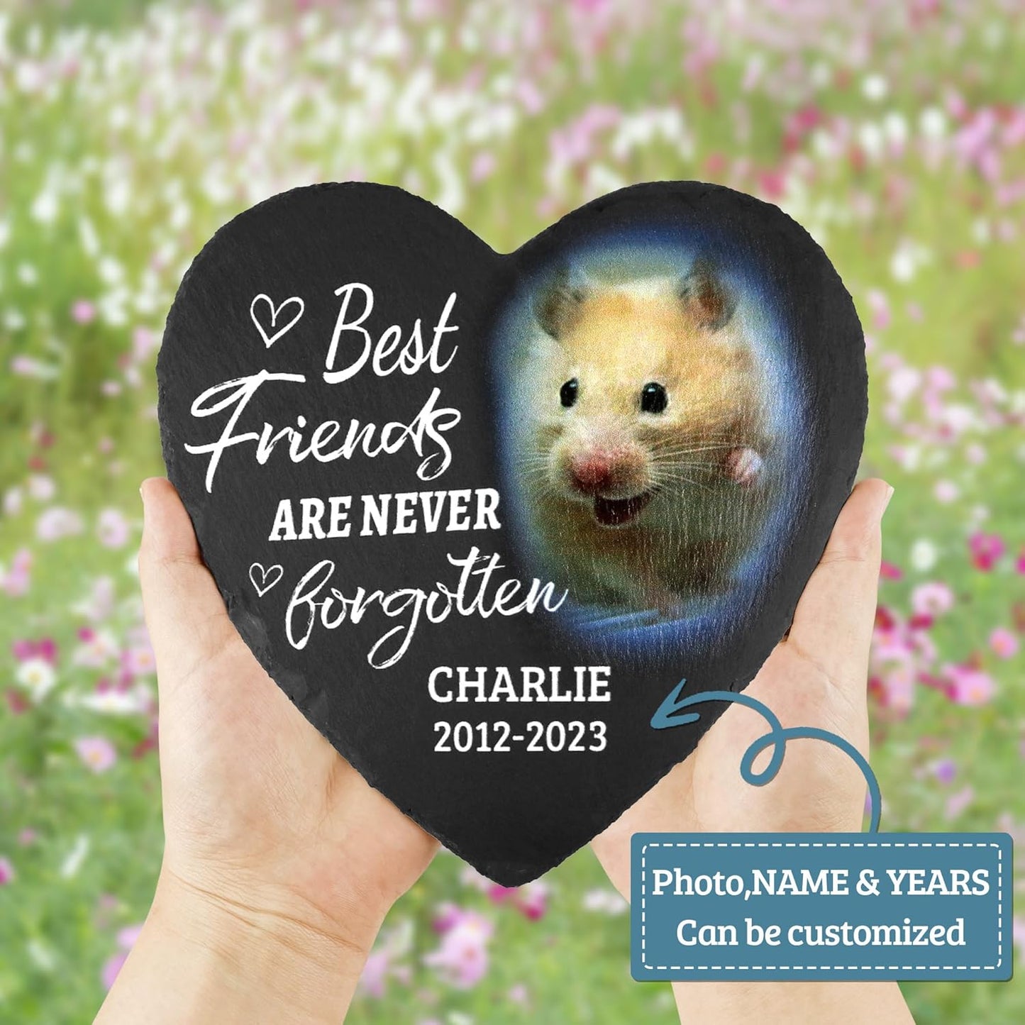 ODB Gifts for Loss of Guniea Pig, Hamster Memorial Stone, Hamster Memorial Gifts, Hamster Loss Gifts, Hamster Head Stones, Guniea Pig Grave Marker, Gifts for Hamster Lovers (Hamster)