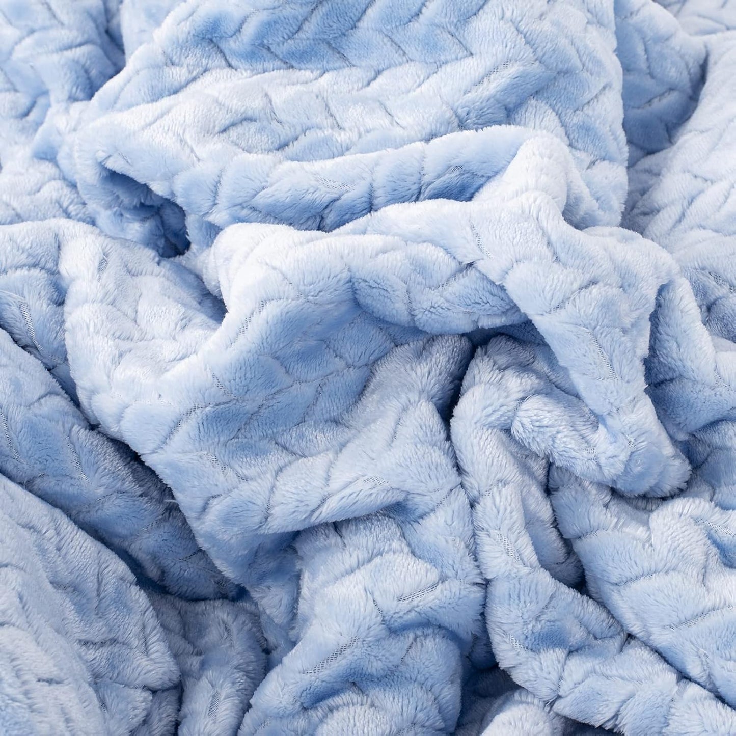 Fuzzy Blanket or Fluffy Blanket for Baby Girl or boy, Soft Warm Cozy Coral Fleece Toddler, Infant or Newborn Receiving Blanket for Crib, Stroller, Travel, Outdoor, Decorative (40" x 48", MD-Sky Blue)