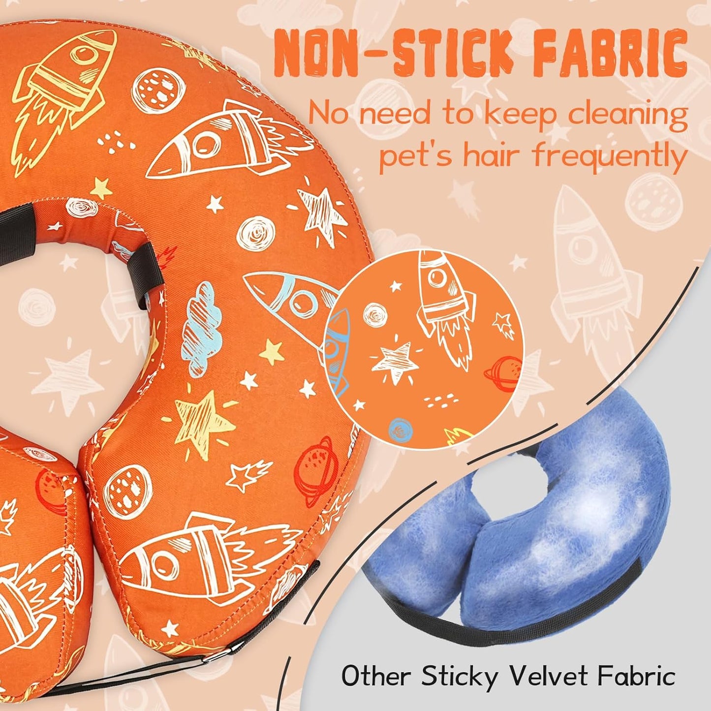 Inflatable Dog Cone Collar for After Surgery, Dog Donut Collar After Surgery, Soft Pet Cone for Small Medium Large Dogs to Stop Licking