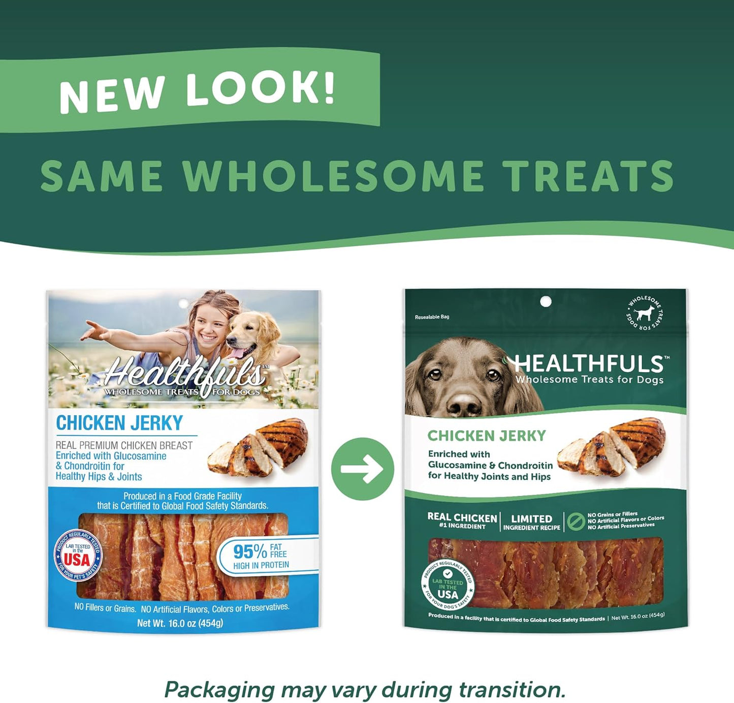 Healthfuls Chicken Jerky Dog Treats with Glucosamine & Chondroitin, 16oz