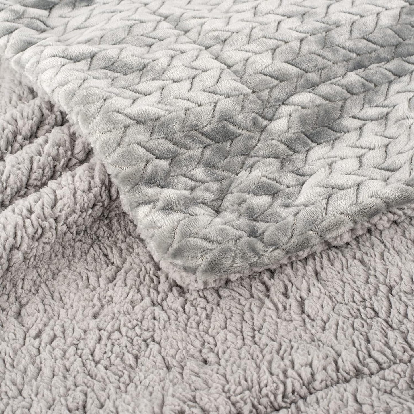 Fuzzy Blanket or Fluffy Blanket for Baby Girl or boy, Soft Warm Cozy Coral Fleece Toddler, Infant or Newborn Receiving Blanket for Crib, Stroller, Travel, Outdoor (40" x 48", MD-Light Grey)