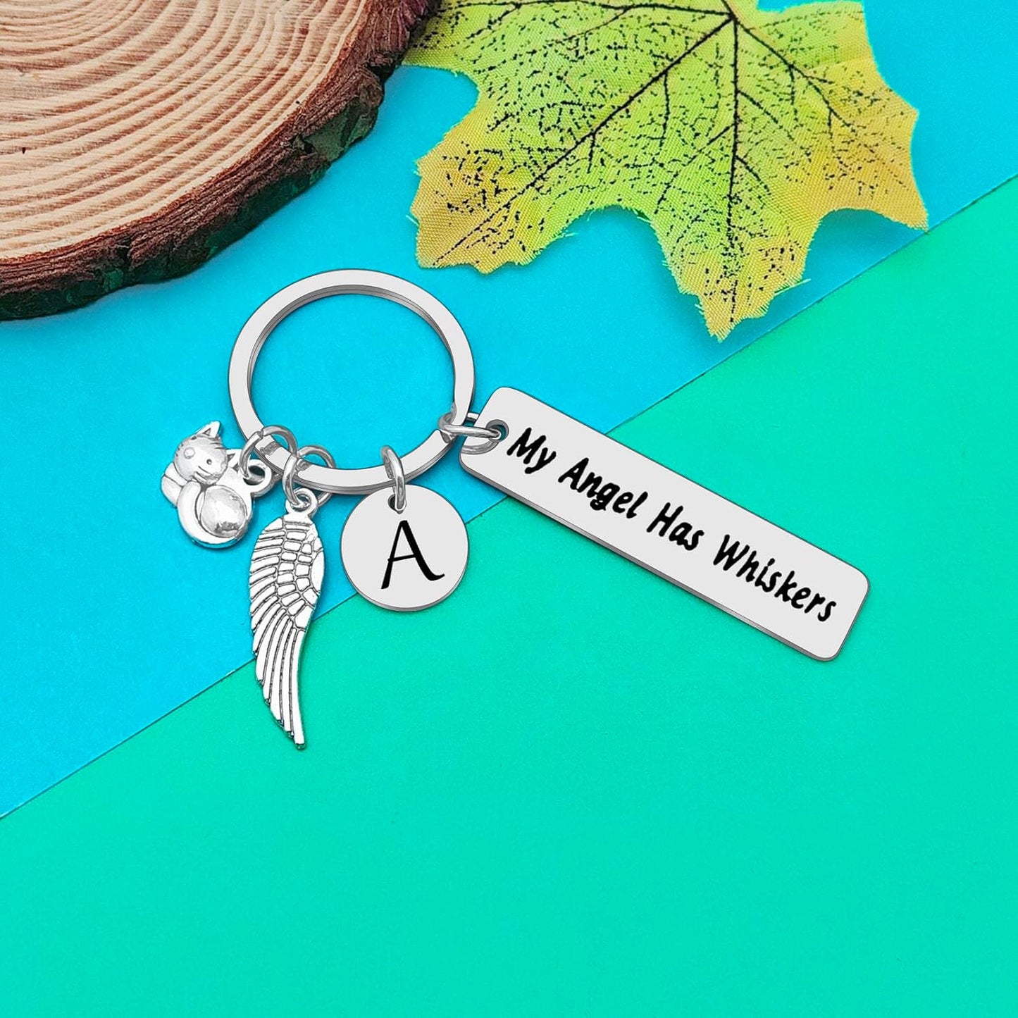 Dabihu Loss of Cat Memorial Keychain Initial Charm Jewelry Sympathy Gifts for Pet Loss in Memory of Cat Gifts for Cat Lovers
