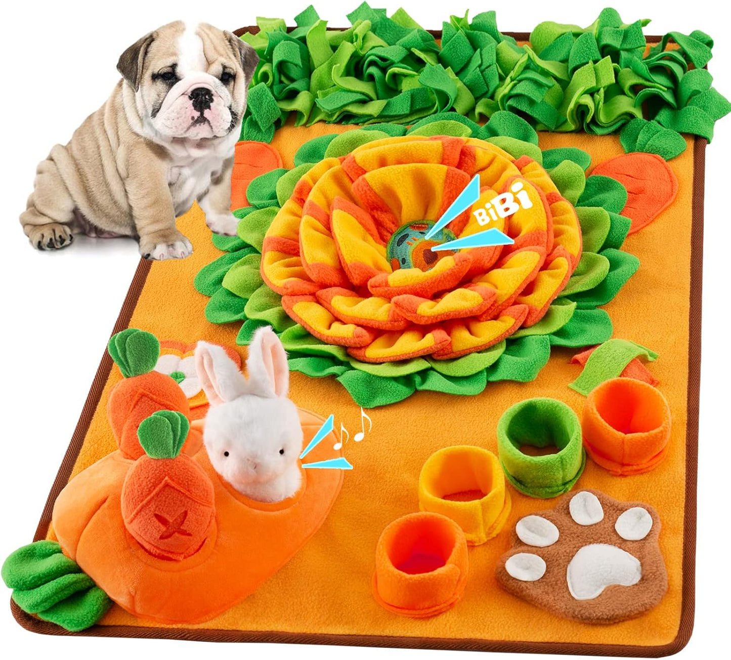 Pet Snuffle Mat for Dogs Sniff Mat Nosework Feeding Mat Slow Feeder Interactive Dog Puzzle Toys for Training and Stress Relief Encourages Natural Foraging Skills (29.5''x18.9'')