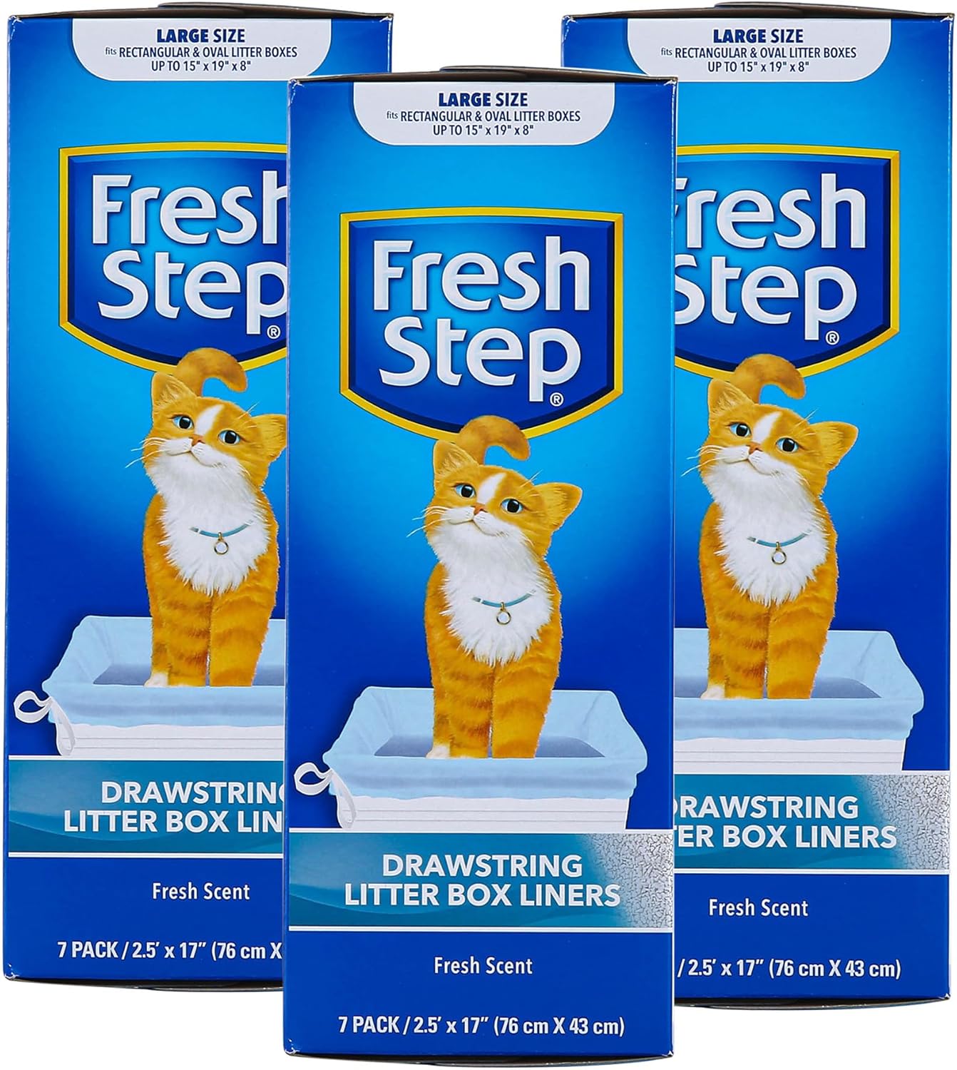 Fresh Step Drawstring Large Litter Box Liners | Heavy Duty Liners for Cat Litter Box | Scented & Unscented Available | Quick & Easy Cleanup, Scented, Large - 3 Pack