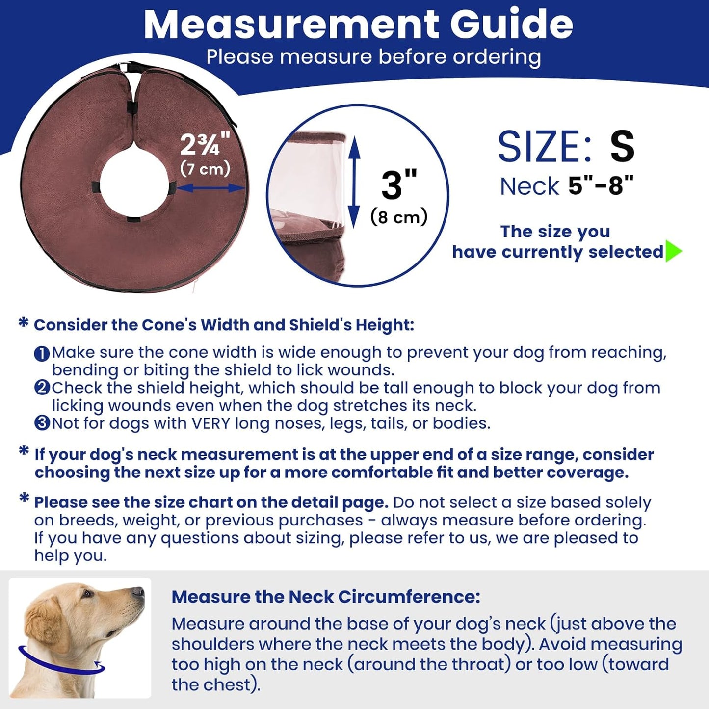 BARKLESS Dog Cone, Inflatable Dog Cone After Surgery for Small Breeds, Soft Surgery Collar with Enhanced Anti-Licking Guard Shield for Pets, Patented Protective Donut Collar