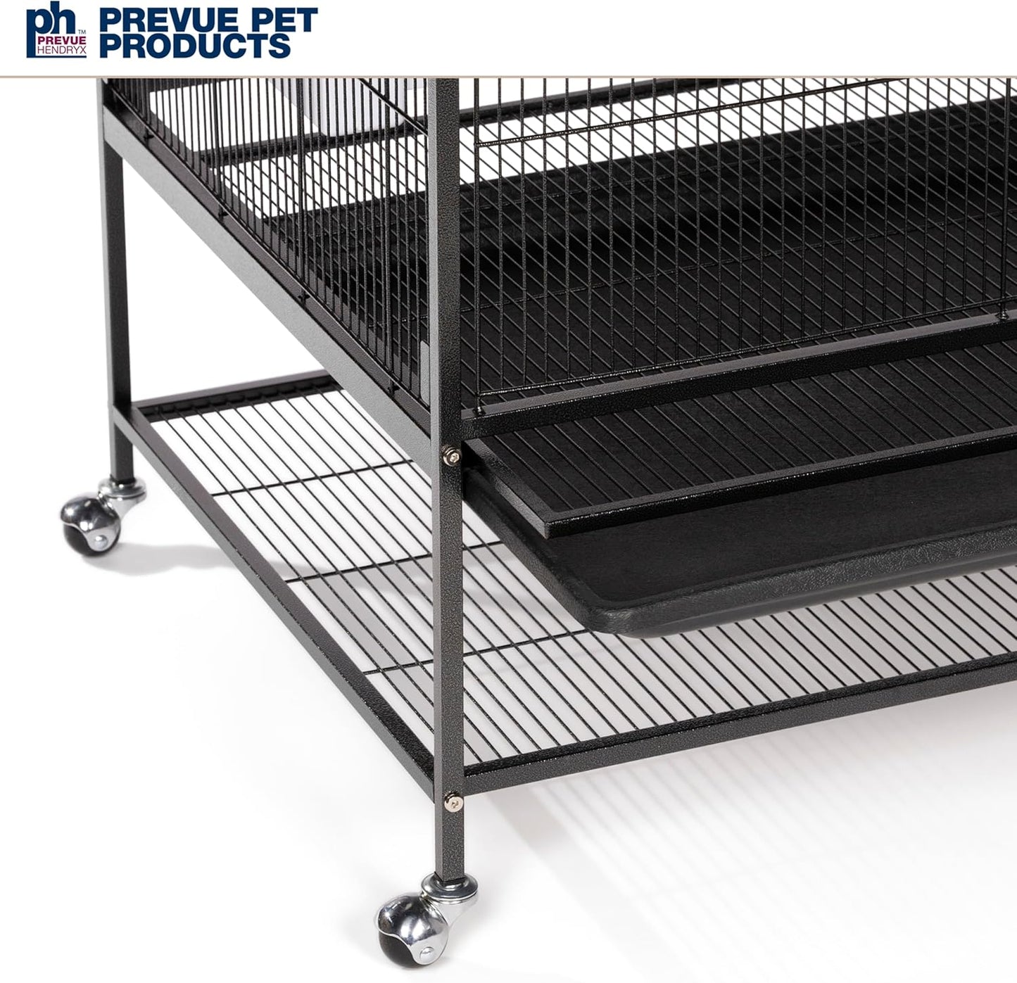 Prevue Hendryx F050 Pet Products Wrought Iron Flight Cage, X-Large, Hammertone Black