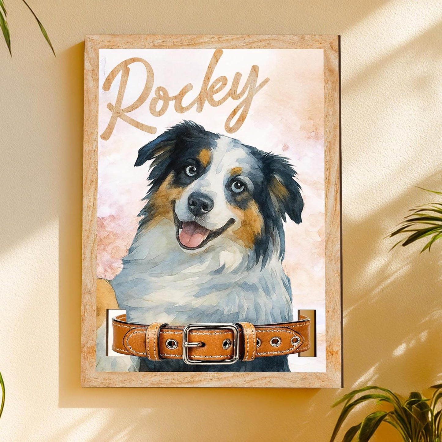 Custom Pet Memorial Frame with Collar Holder – Personalized Dog Portrait from Photo, Pet Loss Remembrance Gift, Sympathy Gift for Dog Lovers