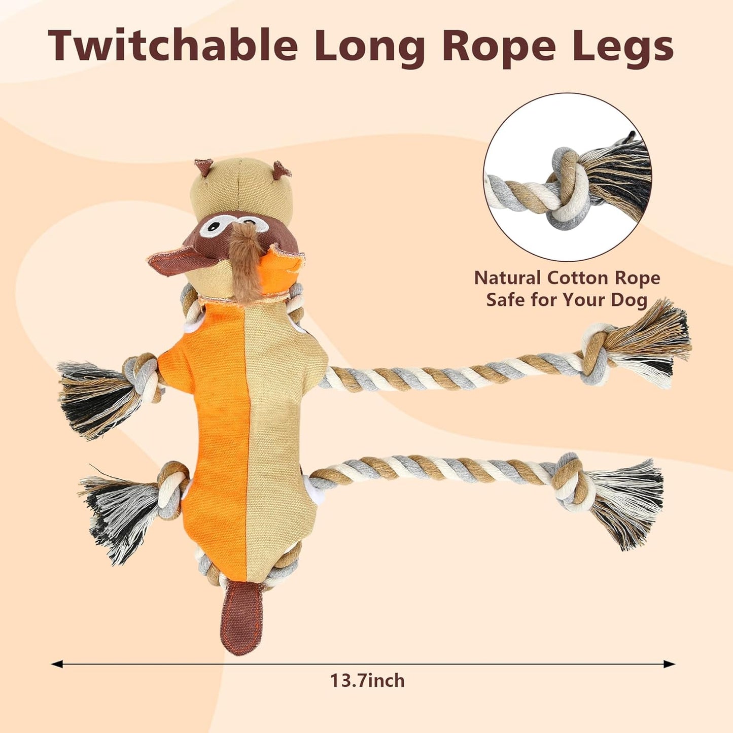 IOKHEIRA Dog Toys for Aggressive Chewers,Tough Indestructible Dog Toys,Squeaky Toys for Large Dogs, Chew Toys for Puppy Middle Big Pets-Donkey, Orange