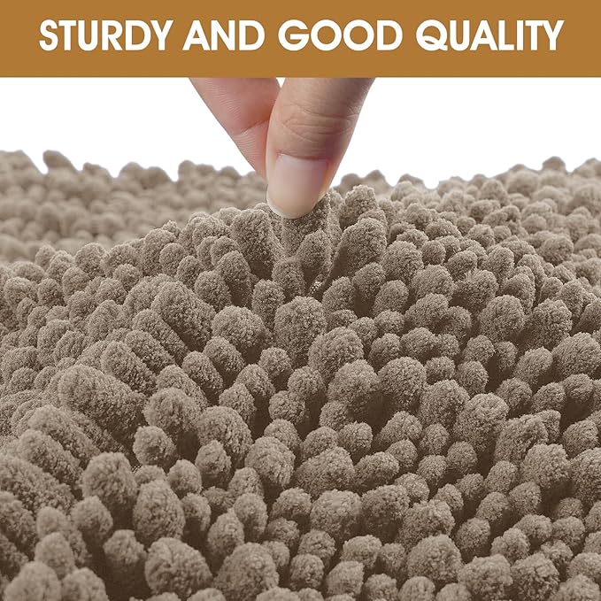 Extra Large Dog Door Mats for Muddy Paws, Chenille Absorbent Dog Mats, Non Slip Heavy Mud Mat for Dogs, Soft Pet Mat for Entryway, Mud Paws, Inside Floor,60" x 36", Beige