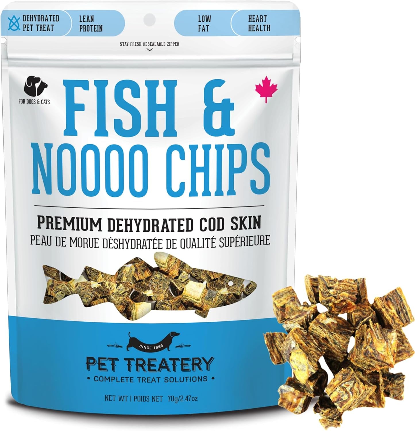 Dehydrated Cod Skin for Dogs & Cats (2.5 oz, Pack of 1) - Dehydrated Single Ingredient Dog Treats - Natural Dog Treats, Grain Free