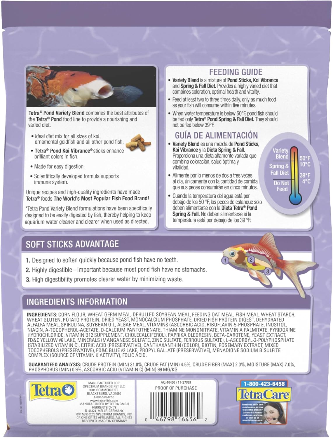 TetraPond Variety Blend Fish Food to Enhance Color and Vitality