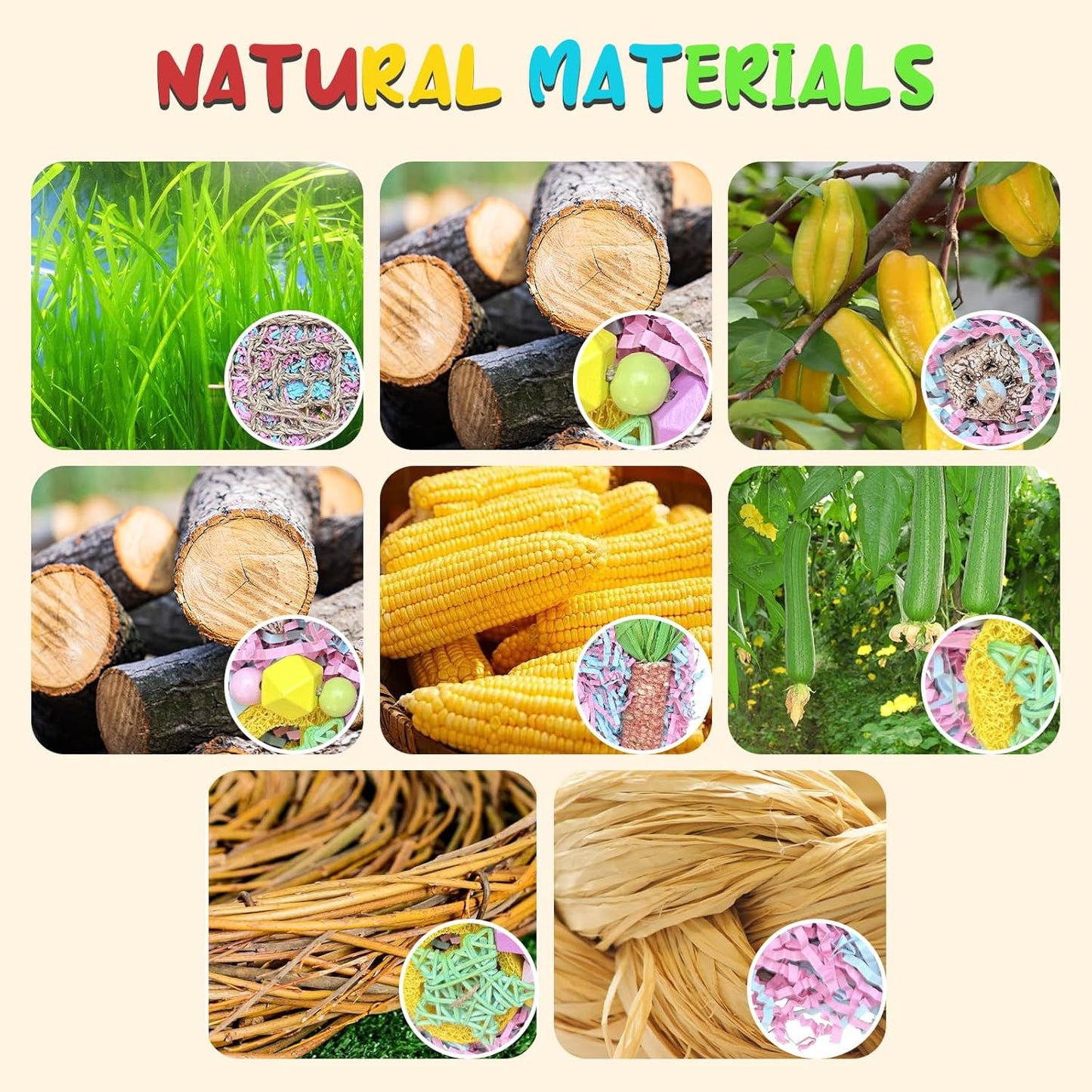 Bird Toys For Cockatiels, Tyotrbs Bird Toys For Conures Parakeet Toy BirdsToy For Parrots Birds Foraging Toy ParrotToys BirdCage Accessories Lovebird Cage Accessories for Small Birds