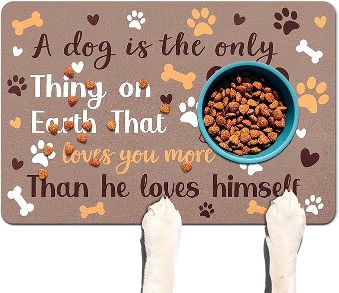 Pet Feeding Mat for Floors Waterproof Dog Mat for Food and Water Absorbent Quick Dry Non Slip mat for Cat Bowls